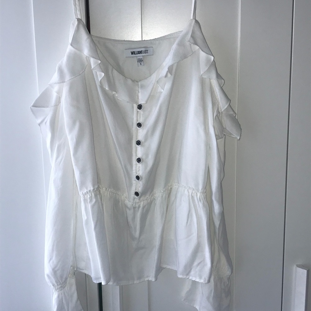 William Rast off the shoulder white blouse